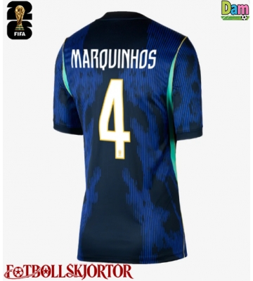 Brasilien Marquinhos #4 Bortatröja Dam VM 2026 Kortärmad